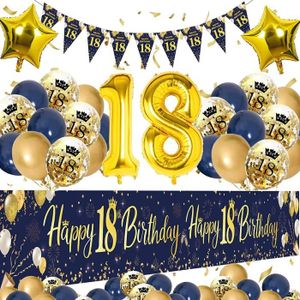 Decoration Anniversaire Bleu Marine Et Or Cdiscount