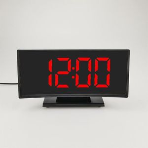 RÉVEIL SANS RADIO Noir rouge - Réveil numérique à grand écran incurv