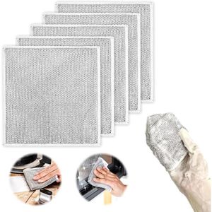 Torchon Métallique Anti-rayures Multifonctionnel, Chiffons De Vaisselle En Fil Pour Humide Et Sec Torchon En Fil Anti Rayures Torchons Pour La Cuisine
