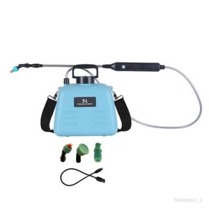 PULVÉRISATEUR JARDIN Pulvérisateur électrique Portable de 5 litres, poignée de chargement USB, télescopique, bandoulière réglable pour le Bleu