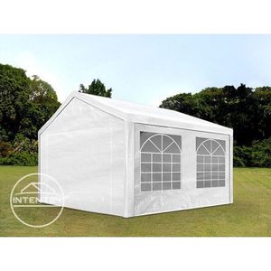 TONNELLE - BARNUM Tente de réception TOOLPORT 3x4m - PE 180g/m² blanc imperméable - Autoportante