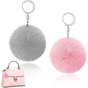Porte-clés Pompon En Cuir – Patrullero – Gris Violet – 100% Cuir – Neuf Avec étiquettes
