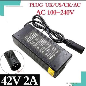 VÉLO ASSISTANCE ÉLEC Chargeur de batterie pour vélo électrique - Lithium 42V 2A - Batterie 36V 10S - Noir