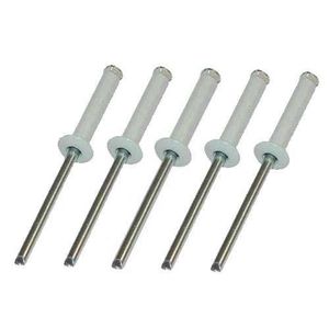 20 RIVET RIVETS POP BLANC POUR PLAQUE IMMATRICULATION 4,8X10
