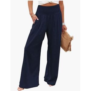 Pantalon large taille haute