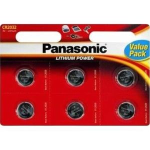 PILES Panasonic CR2032 Lot de 6 piles bouton Lithium 3V 