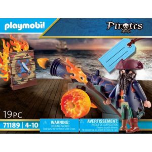 FIGURINE - PERSONNAGE PLAYMOBIL - 71189 - Pirate et canon de feu - Mixte