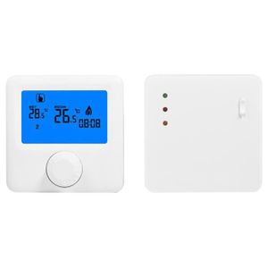 THERMOSTAT D'AMBIANCE VINGVO Thermostat numérique Régulateur de température de thermostat de chauffage sans fil RF LCD numérique pour chaudière