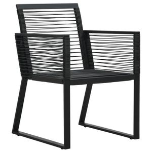 Ensemble table et chaise de jardin RHO - Mobilier à dîner de jardin 5 pcs Noir Rotin PVC - DX0040