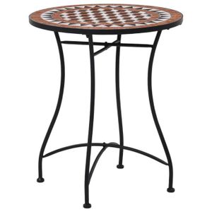 Ensemble table et chaise de jardin ZERODIS Mobilier de bistro 3 pcs mosaïque Carreau céramique Terre cuite ZER7324977482892
