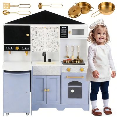 Dinette Barbecue En Bois – 45 Pièces Dont 29 Ingrédients Et 10 Cartes Menu – Jeu D'imitation Dès 3 Ans