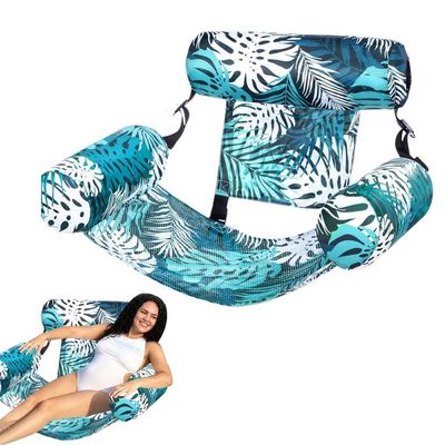 Accessoire Farniente Piscine Lot De 2 Matelas Gonflables à Eau 4-en-1 – Hamac Flottant Pliable, Chaise De Plage, Support 120 Kg, Bleu + Rose