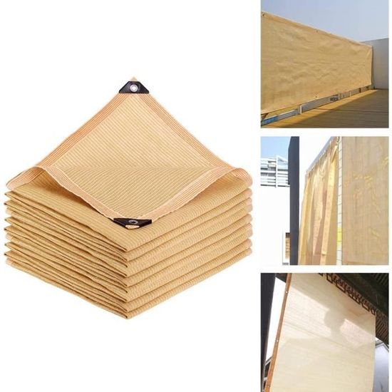 Toile D'ombrage Vinyle 80% Protection UV Pour Jardin Et Patio - Respirante, écran D'intimité, Neuve