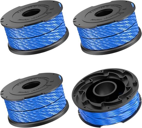 Bobines Fil Rechange Pour Débroussailleuse Black & Decker BCSTA536 - Diamètre 1.5mm, Longueur 10m - Lot De 4
