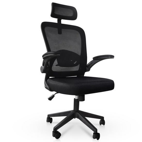 Chaise De Bureau Ergonomique Ximstar - Appui-tête Et Accoudoirs Réglables - Dossier En Maille - Charge 150kg - Noir - 2