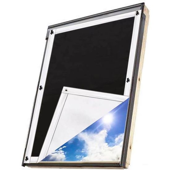 Store Occultant Sans Perçage Zaxiva - 300x145cm, 100% Opaque, Pour Velux & Voyage - Adhésif Fort, Portable