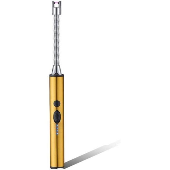 Allume-Bougie Électrique USB Rechargeable - Briquet Arc Coupe-Vent 360° Avec Affichage LED Pour Cuisine, BBQ Et Camping