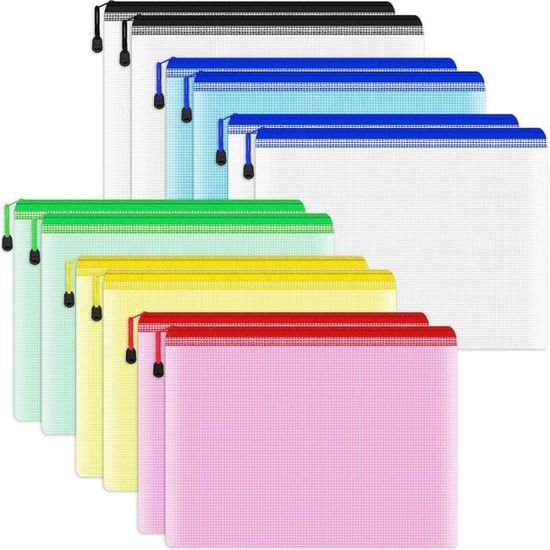 Pochette protège document en nylon chéquier assortiment couleur
