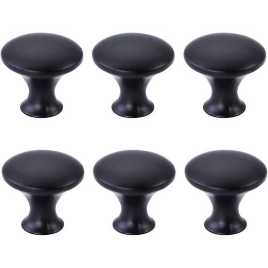 Boutons De Porte Factices GOBEKOR - Lot De 3, Noir Mat, Forme Ronde - Pour Portes Intérieures (ép. 35-45mm)
