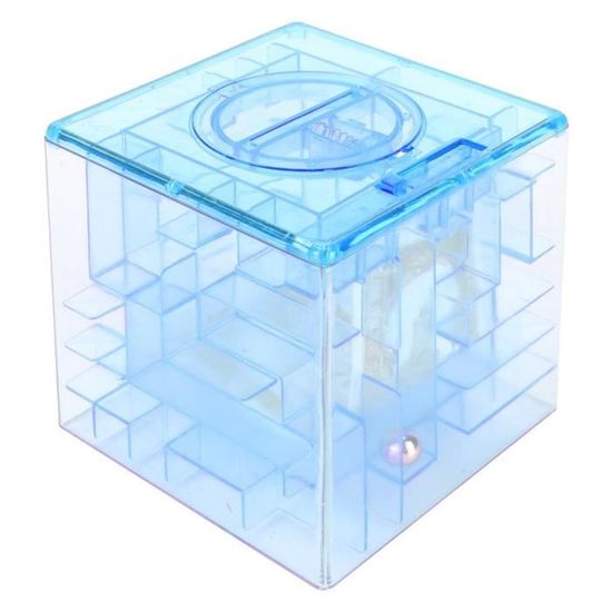 Atyhao Pot d'argent Mini tirelire innovant jeu de labyrinthe boîte à monnaie jouet éducatif cadeau pour enfants enfants(Bleu )