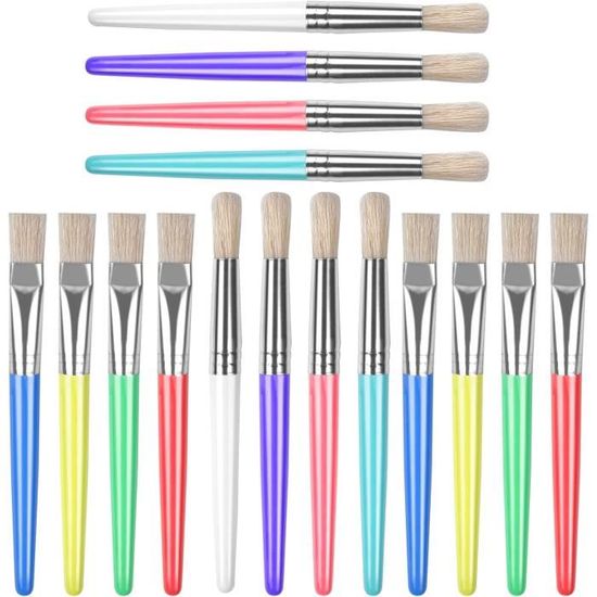 Lot De 9 Pinceaux De Peinture Acrylique Ronds Pointus