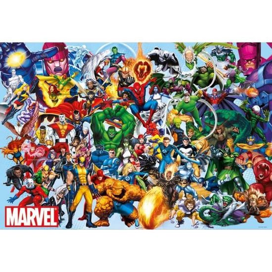 Puzzle 1000 pièces Marvel Comics : Spiderman, Hulk, America, Flash - Collection Super Heros DC EDUCA
