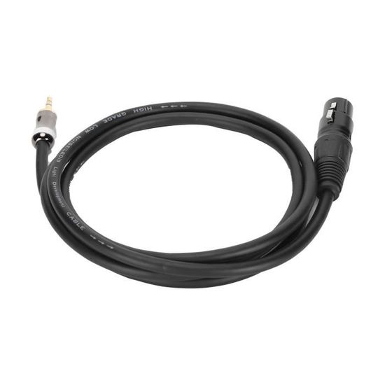 Câble XLR Femelle Vers Jack 3,5mm Stéréo - 3m, Blindé, Pour Table Mixte, Micro, Enceintes (Veetop)