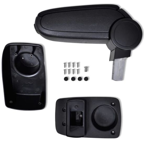 Accoudoir pour Ford Fiesta Break 2009-2016 Vinyl Abs Noir Coulissant