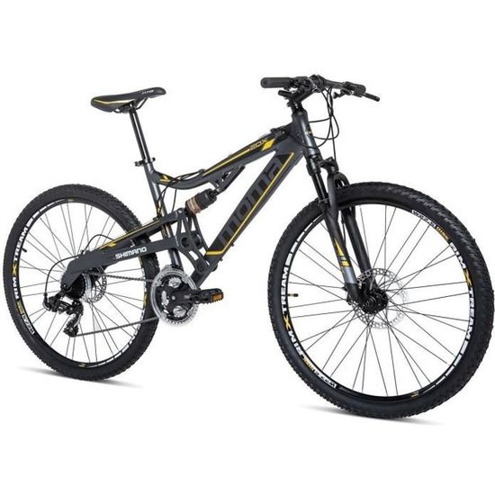 MOMA BIKES - Vélo VTT - EQX 27" - Aluminium - SHIMANO - 24 Vitesses - Freins à disques - Double suspension (Taille L/XL)