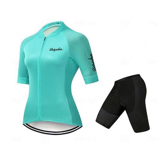 Tenue Cyclisme Femme été Sans Manches - Maillot + Cuissard à Bretelles, Coussin Gel 9D, Respirant, Séchage Rapide