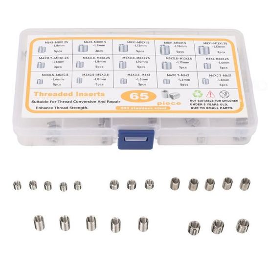 Insert fileté Kit d'assortiment d'inserts filetés 65 pièces 303 ...