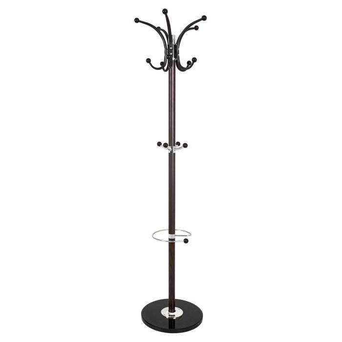 Porte manteaux 14 boules 171 cm marron et chromé