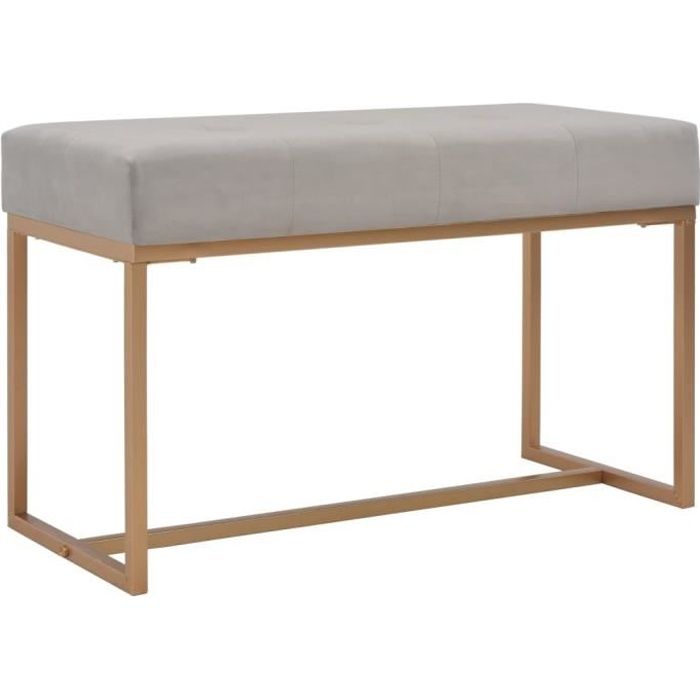Banc 80 cm Gris Velours -PAI