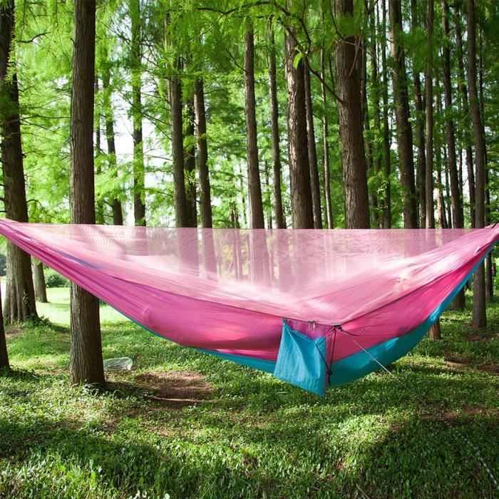 Hamac Nouveau Double Personne Extérieure Voyage Camping Suspendu Hamac Lit Moustiquaire Ensemble HJF90305153B_3780