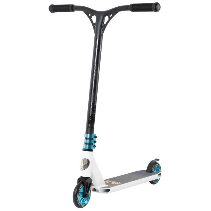 STAR-SCOOTER -Patinette-Trottinette - 110mm - pour enfants de 8 ans - Edition Semi-Professional - garçons et filles - Blanc & Bleu