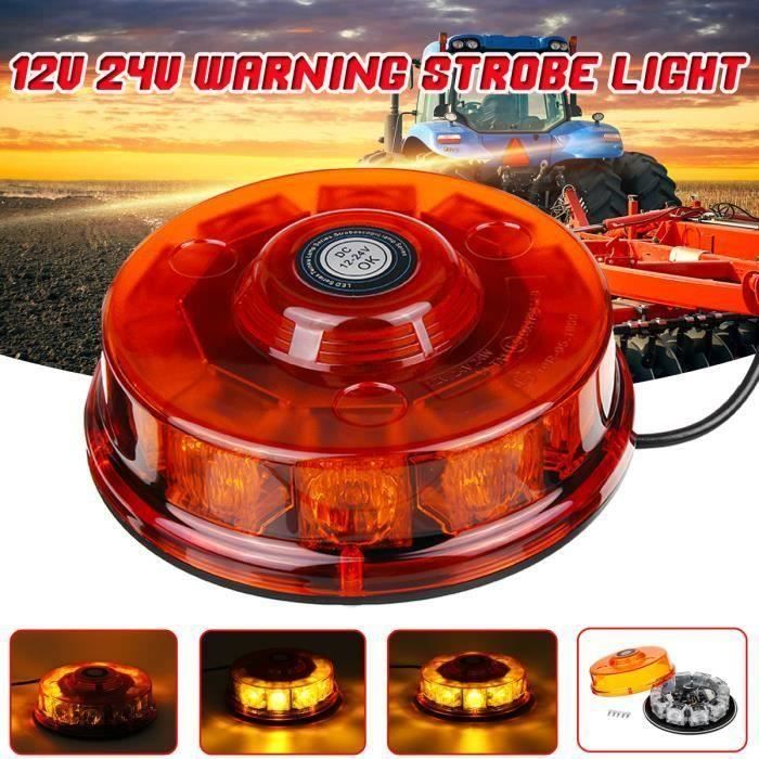 10-LEDs Gyrophare LED Magnetique Balise de Signalisation Lumière d'urgence d'avertissement 12V 24V WYK29003