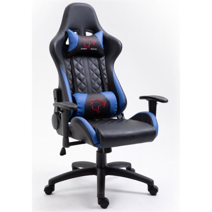 MASTER - Fauteuil à roulettes Chaise de Bureau Gaming simili-cuir design ergonomique - Siège gamer dossier inclinable 90°-180° -