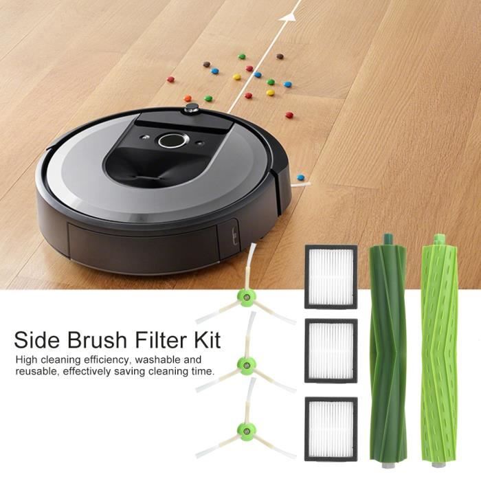 WIPES Kit de pièces de rechange de filtre de brosse latérale de brosse principale adapté pour le robot nettoyeur iRobot i7