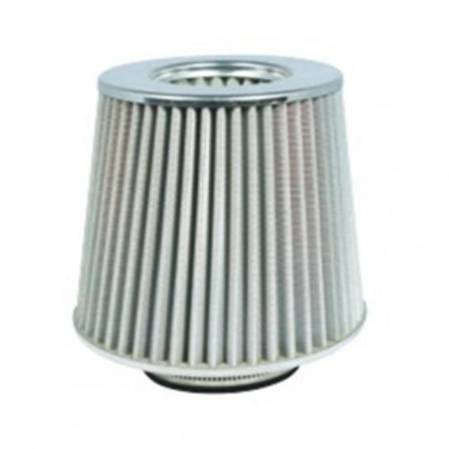 Filtres à air,Filtre universel de flux d'air de voiture de 76mm d'induction de froid Sport cône de maille de - Type Silver -A