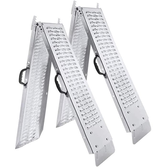 Aufun Lot de 2 rampes de Chargement, antidérapantes, pour remorque, Moto, ATV et Quad, Jusqu’à 400 kg, Largeur 22,5 cm