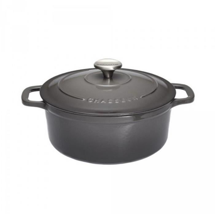 Chasseur - cocotte ronde en fonte émaillée 10cm caviar sublime - puc471089