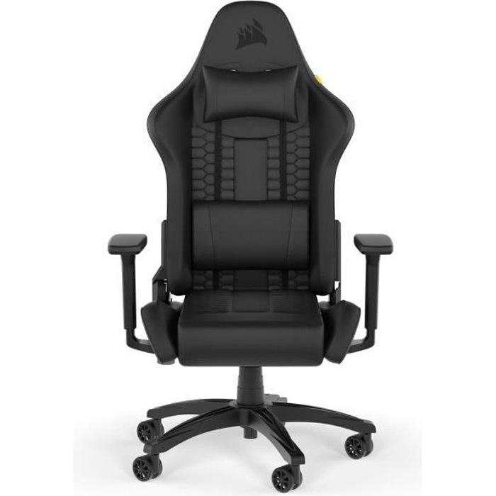 CORSAIR - Chaise bureau - Fauteuil Gaming - TC100 RELAXED - Similicuir - Ergonomique - Accoudoirs réglables - Noir - (CF-9010050-WW)