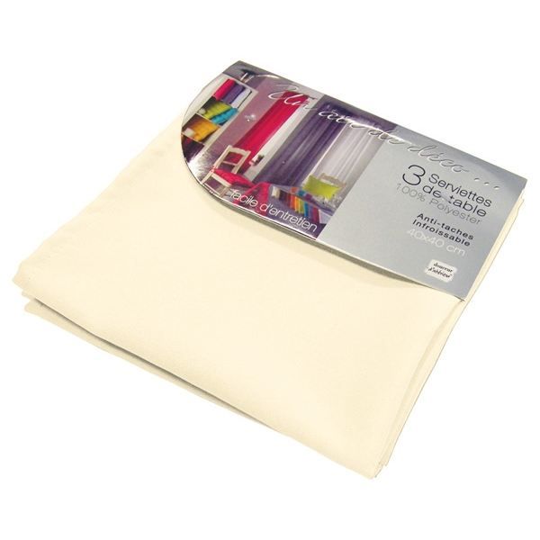 3 serviettes de table ESSENTIEL coloris naturel