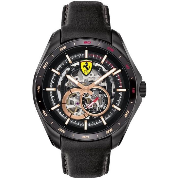 Ferrari-Montre Analogique pour Hommes à movement Automatique en Cuir - 0830688