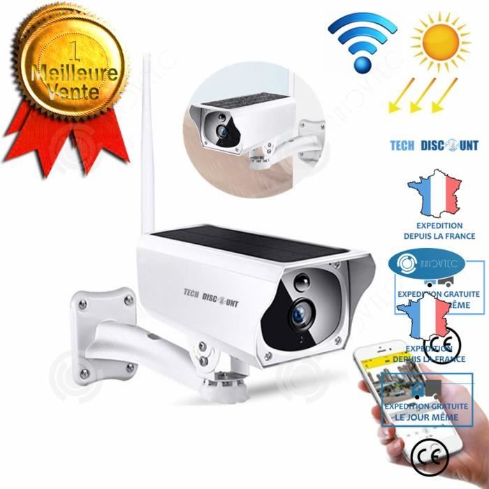 INN® caméra surveillance extérieur wifi sans fil solaire connectée panneau solaire télécommande étanche HD carte TF infrarouge à dis