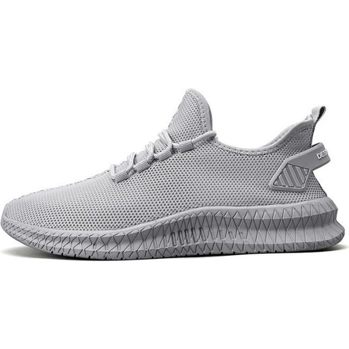 Chaussures de sport pour hommes, maille volante-gris foncé