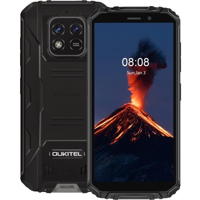 OUKITEL WP18 Smartphone Batterie 12500mAh 4Go 32Go Caméra 13MP Écran 5.9 pouce HD+ Téléphone Android 11 - Noir