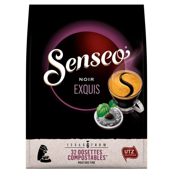 LOT DE 2 - SENSEO Café Noir Exquis - paquet de 32 dosettes - 222 g