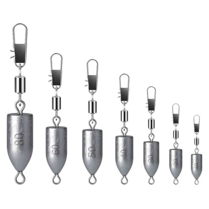 7 PCs d'eau douce salée de plombs durables de plate-forme de pêche de moulage de pour la mer BARRE - HALTERE - POIDS