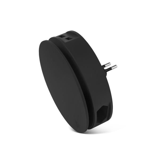 USBE POWER Station de charge Aero 2xUSB + 2 prises - Noir